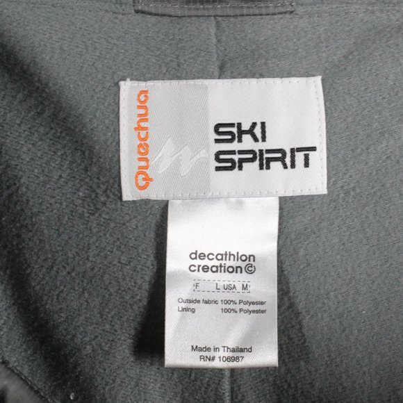 Quechua Gray 100% Polyester Lined Coated Waterproof Decathlon Ski Pants Size M - Picture 8 of 9